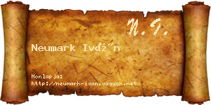 Neumark Iván névjegykártya